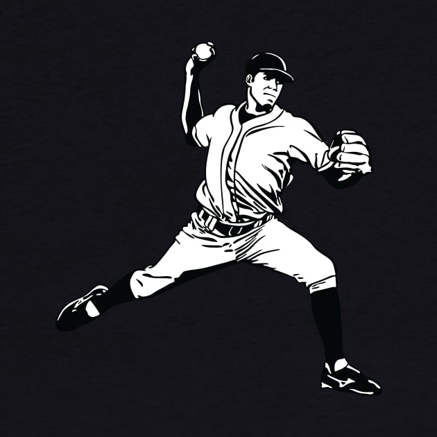 Baseball Pitcher Retro by DavidLoblaw